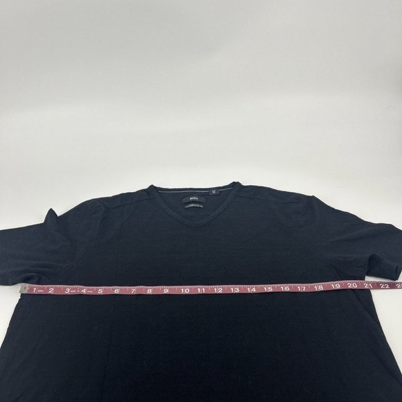 Hugo Boss Shirt Mens M Black Regular Fit‎ Short Sleeve V-Neck Long Staple Cotton - Picture 8 of 9